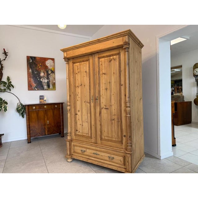 Antique Gründerzeit Column Wardrobe For Sale - Image 11 of 11