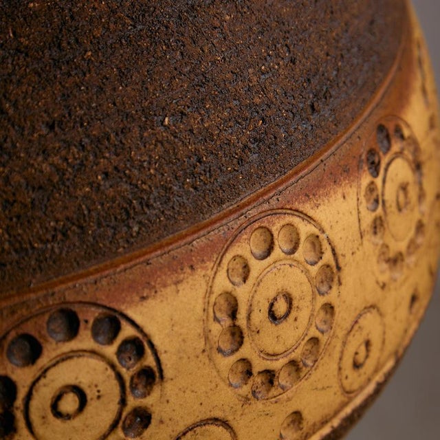 Brown Vintage Danish Ceramic Pendant Light, 1970s For Sale - Image 8 of 12