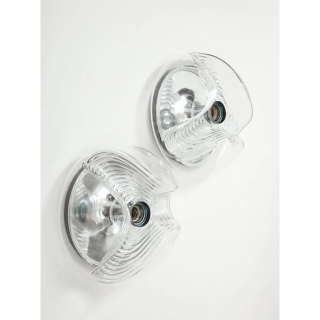 1970s Extra Large 1970's Peill & Putzler Wave Lights / Sconces - a Pair For Sale - Image 5 of 11