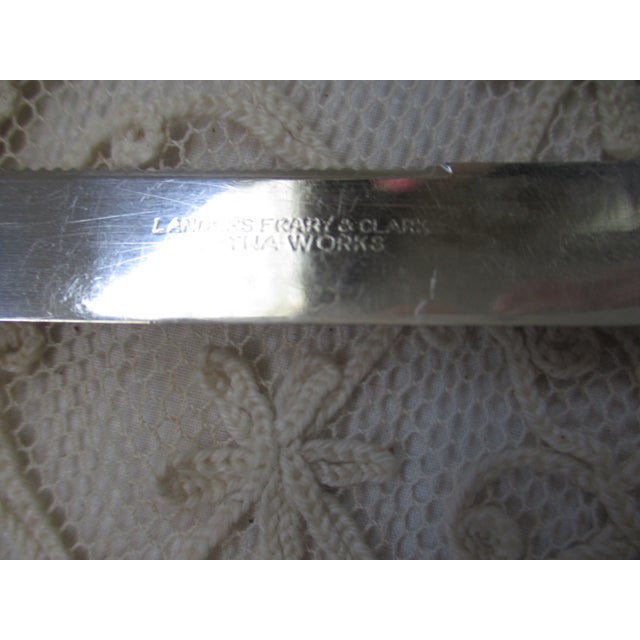 Art Nouveau Antique Landers Frary & Clark Aetna Works Mother of Pearl & Sterling Knives - Set of 6 For Sale - Image 3 of 8