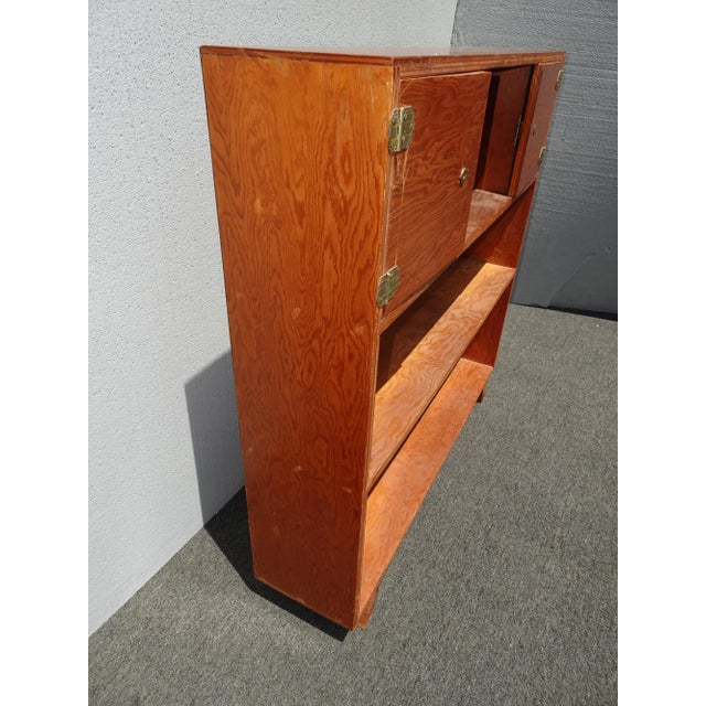 1970s Vintage Mid Century Handmade Brown Bookcase For Sale - Image 5 of 12