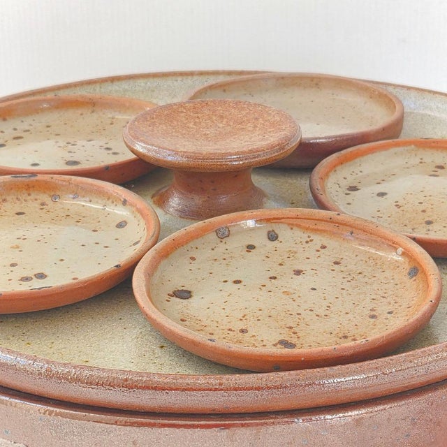 Vintage Pyrite Stoneware Serving Platter from La Borne, 1970s, Set of 2 For Sale - Image 3 of 15