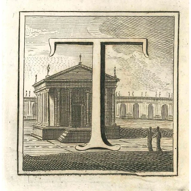 Letter of the Alphabet T, from the series "Antiquities of Herculaneum", is an etching on paper realized by Luigi...