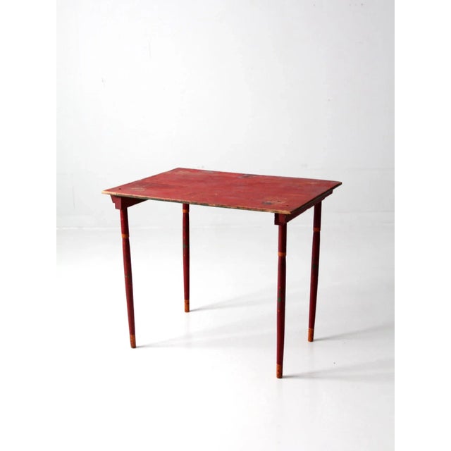 Antique Red Folding Table Chairish