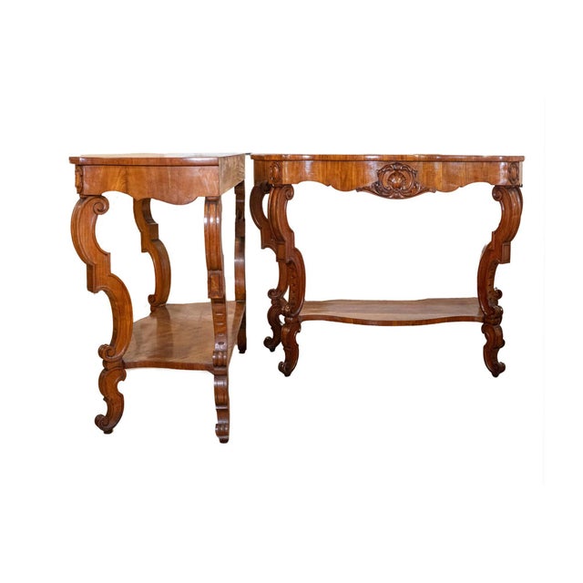 19th Century Pair of Italian Louis Philippe Consoles Circa 1860 For Sale - Image 9 of 16