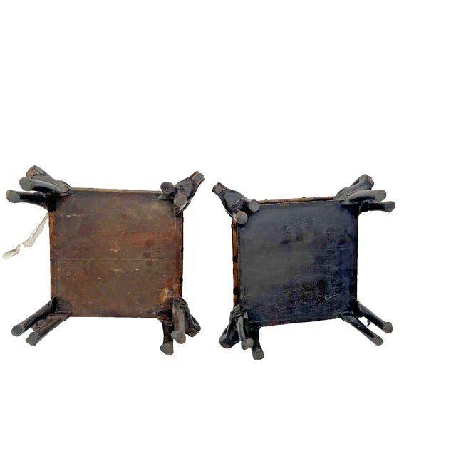 Mid Century Low Tables Elephant Legs Trunk Style Storage Hand Crafted Set of 2 For Sale - Image 11 of 11