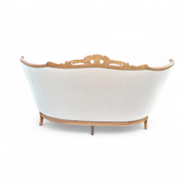 Louis XVI French Château Living Room Set in Upholstered Hand-Carved Walnut, Mid-19th Century, Set of 3 For Sale - Image 17 of 18