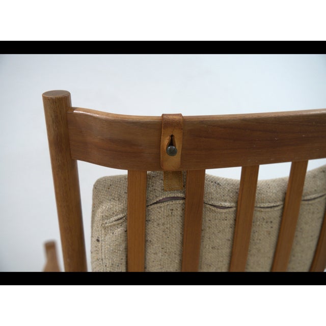 Mid-Century Modern Hans Wegner Danish Teak Rocking Chair for Tarm Stole, 1970s For Sale - Image 3 of 4