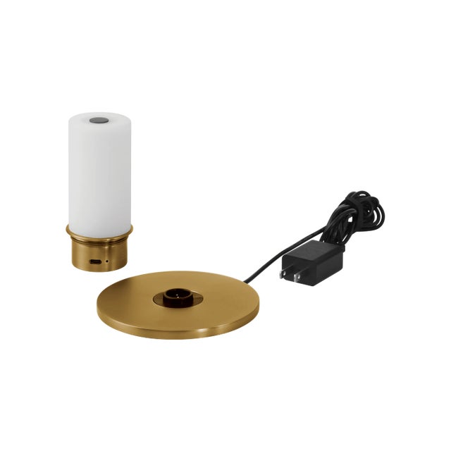 Currey & Company Saunter Brass Cordless Table Lamp For Sale In Atlanta - Image 6 of 7