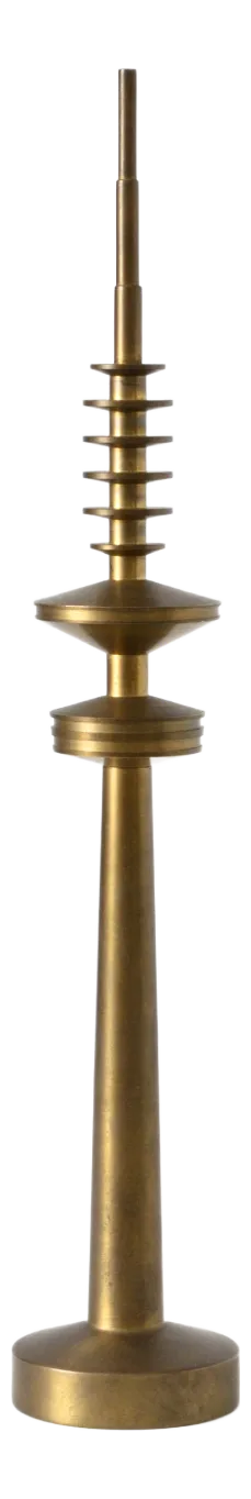 Vintage German Brass Hamburg TV Tower Model, 1970s