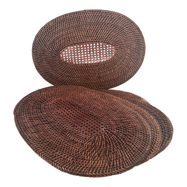 Set of 6 Rattan Placemats For Sale