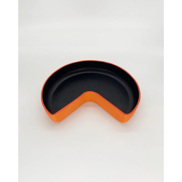 Mid-Century Modern Sunrise Slice Handmade Leather Bowl Set - 2 Pieces For Sale - Image 3 of 5
