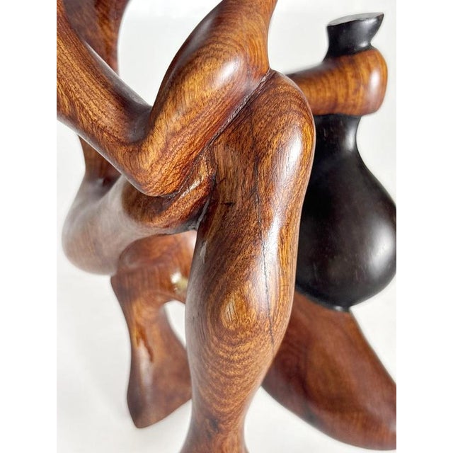 Wooden Sculpture of a Crouching Woman, France, 1970s For Sale - Image 9 of 18