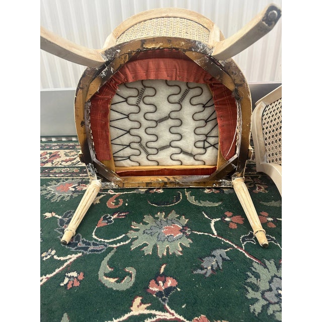 Set of Two Vintage Cane Barrel Back Tub Chairs For Sale - Image 10 of 10