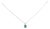 14K White Gold 6x4MM Oval Shaped Green Emerald Solitaire Pendant Necklace For Sale