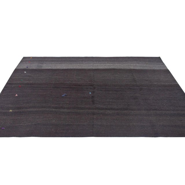 Mid-Century Modern Brown Vintage Modern Kilim Rug For Sale - Image 3 of 6