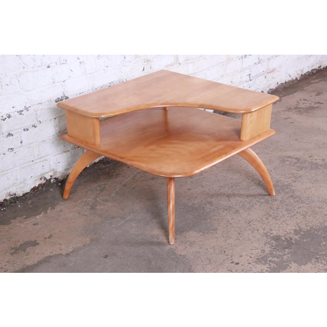 Heywood Wakefield MidCentury Modern Solid Maple Corner End Table
