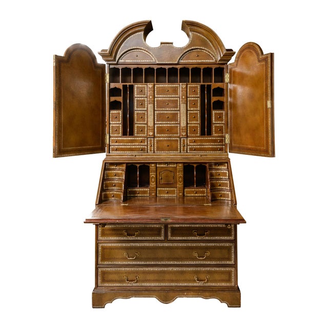 Maitland-Smith Secretary With Broken Pediment For Sale - Image 4 of 10