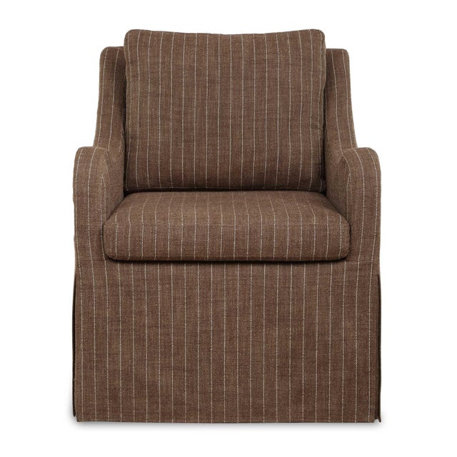 Luisa Pinstripe Swivel Chair For Sale - Image 10 of 10