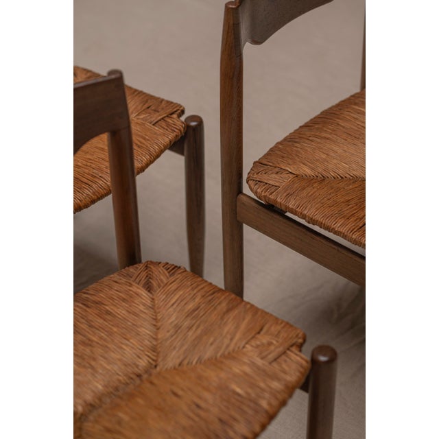 Mid-Century Wengé and Rattan Dining Chairs, 1970s, Set of 6 For Sale - Image 10 of 18