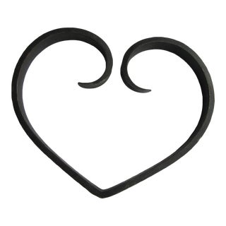 Vintage Hand-Forged Iron Heart For Sale