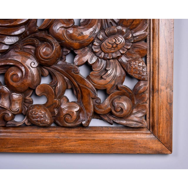 1910s Large Early 20th Century Intricately Hand Carved Walnut Panel For Sale - Image 5 of 11