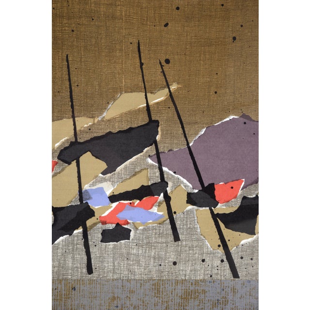 Late 20th Century Japanese Fishing Boats, Abstract Diptych Screen Print For Sale - Image 5 of 5
