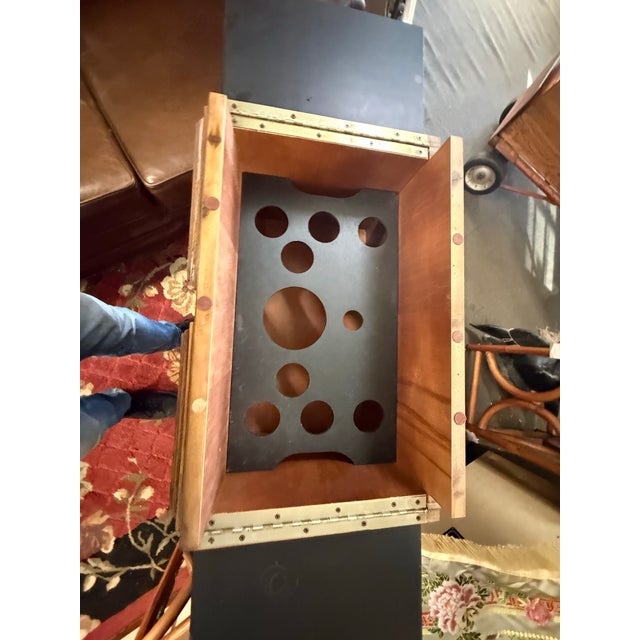 Mediterranean 1970’s Lane Mediterranean Carved Rolling Dry Bar Cabinet With Expandable Leaves For Sale - Image 3 of 7