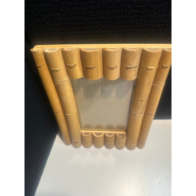 Vintage Bamboo Picture Frame For Sale - Image 9 of 11