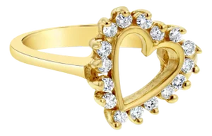 Heart Shaped Diamond Ring .25cttw 14k Yellow Gold, Size 4