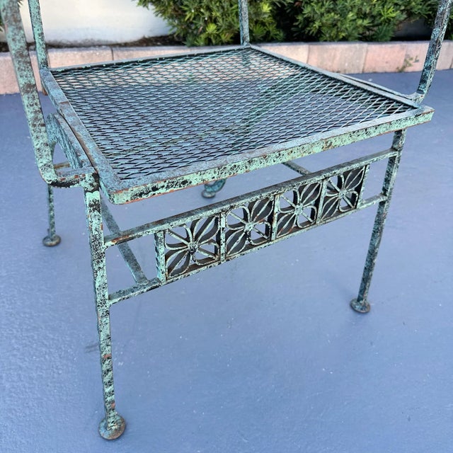 Mid-Century Modern 1950s John Salterini 'El Prado' Collection Verdigris Finish Dining Table and 6 Chairs, Attributed For Sale - Image 3 of 12