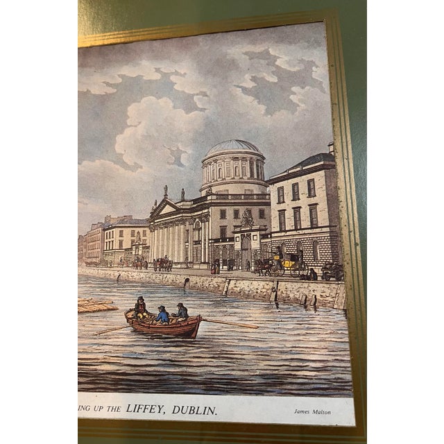 Green Mid-Century Architectural Engraving Reproduction Prints by James Malton of Parliament House and the For Sale - Image 8 of 12