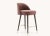 Camille counter chair with metal cups by Domkapa Materials: Microfibers, Fumé Stained Beech, Gold Polished Stainless...