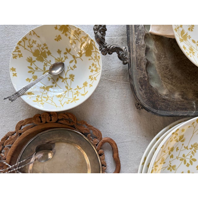 Sheffield Set of 4 Sheffield Ironstone Golden Meadow Small Bowls 1950s Vintage English Ironstone For Sale - Image 4 of 7