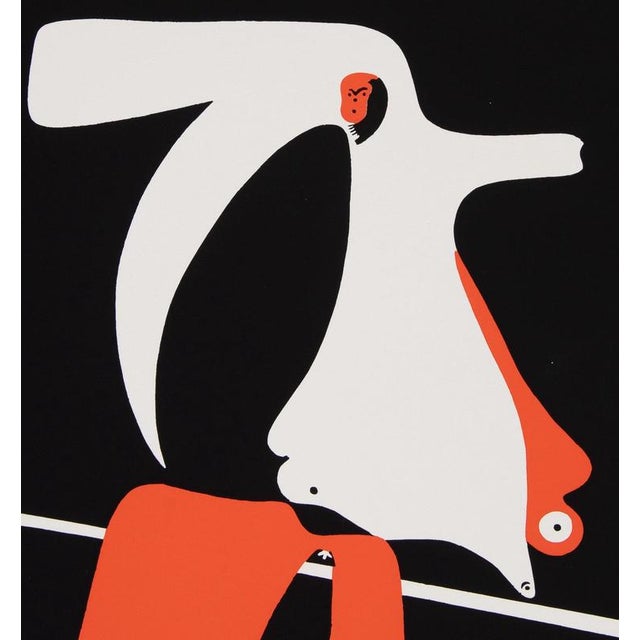 Joan MIRO (1893-1983) The surrealist tightrope walker Color screen printing On Vellum 23 x 30 cm (c. 9 x 12 inches)...