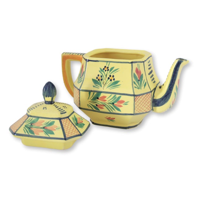 Mid 20th Century Vintage French Quimper Tea Pot For Sale - Image 5 of 6