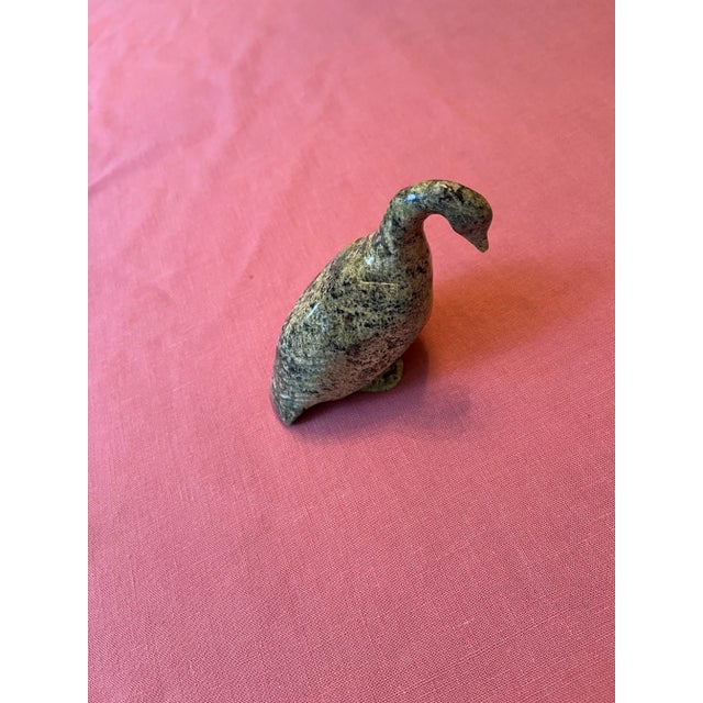 American 2000s Signed Inuit Carved Soapstone Bird Figurine For Sale - Image 3 of 12