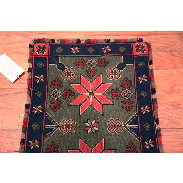 Folk Art Nazmiyal Collection Antique Scandinavian Folk Needlepoint 3 Ft 3 in X 1 Ft 7 In For Sale - Image 3 of 8