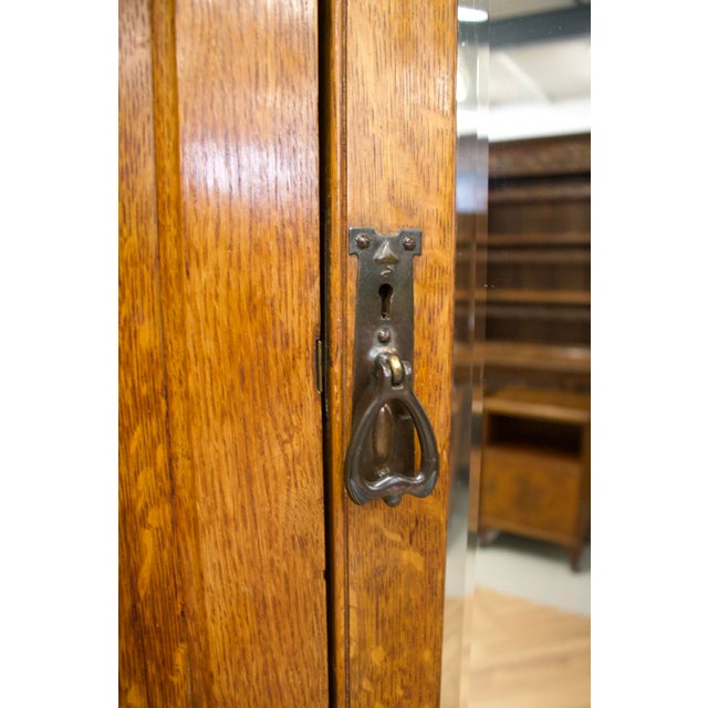 Antique Arts and Crafts Oak Wardrobe, 1900s For Sale - Image 5 of 10