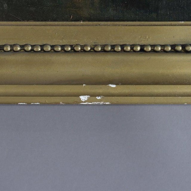 Green Large Antique Oil on Canvas Landscape Painting C1907 For Sale - Image 8 of 13