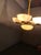 Czech Art Deco Brass Opaline Glass Chandelier, 1940s For Sale - Image 9 of 11