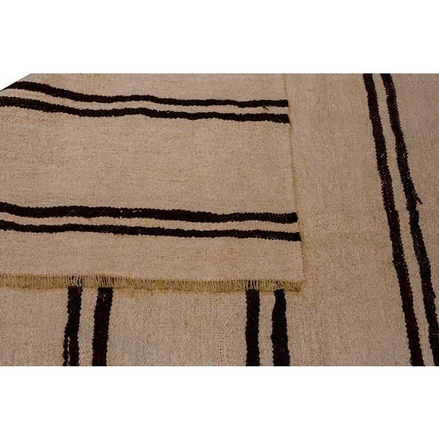 Cream Vintage Turkish Konya Kilim Rug For Sale - Image 8 of 9