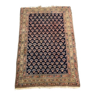 Distressed Vintage Persian Malayer Wool Rug For Sale