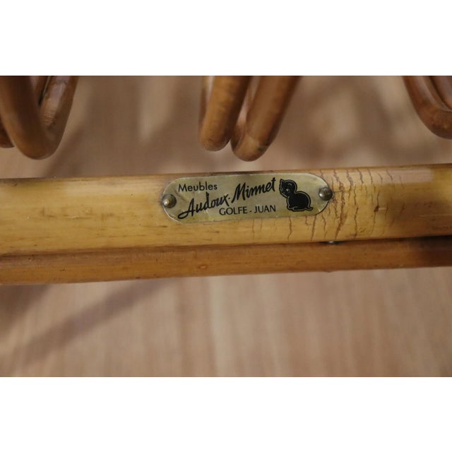 Set of Rattan Armchairs by Adrien Audoux & Frida Minet, 1950s For Sale - Image 10 of 11