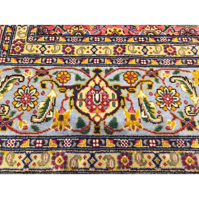 Vintage Persian Tabriz Rug, Handwoven Wool, Allover Herati Pattern, Plum & Blue, 7’ X 10’ For Sale - Image 12 of 12