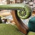 Mid-Century Modern Mid 20th Century MCM Library Chair Moss Green Leather Blend/Woven Fabric With Button Tuft & Nailtacks, Swirled Arms, Dark Wood, Executives For Sale - Image 3 of 13