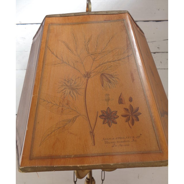 Metal Bouillotte Table Lamp with Octagonal Hat in Printed Parchment, 1930s For Sale - Image 7 of 18