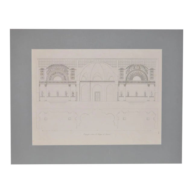 19th Century Architectural Engraving "Public Bathhouse" For Sale