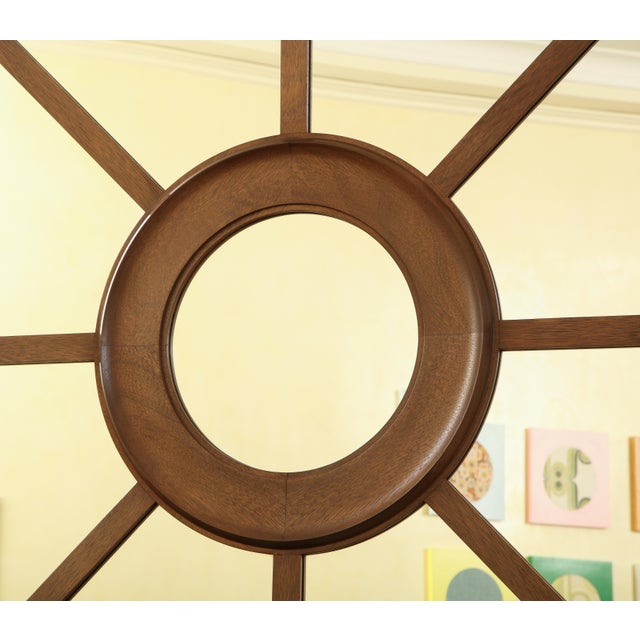Grand Circular Wall Mirror With Wagon Wheel Design | Chairish