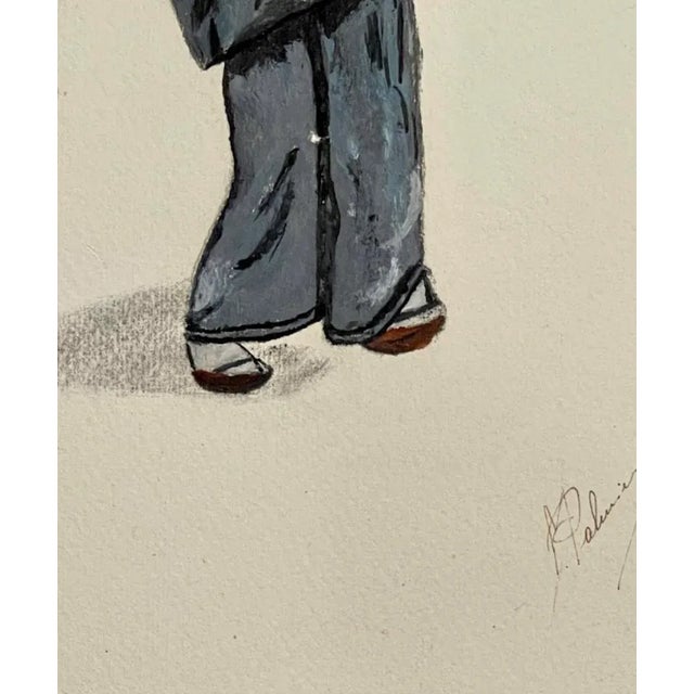 Palmieri, East Asian Woman and Child, 1920s, Watercolor For Sale - Image 6 of 8
